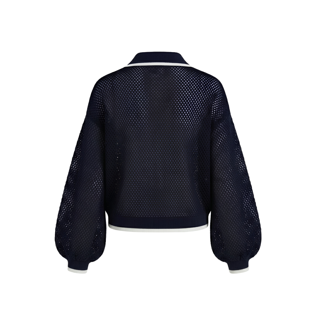 Perforated Knit Cardigan