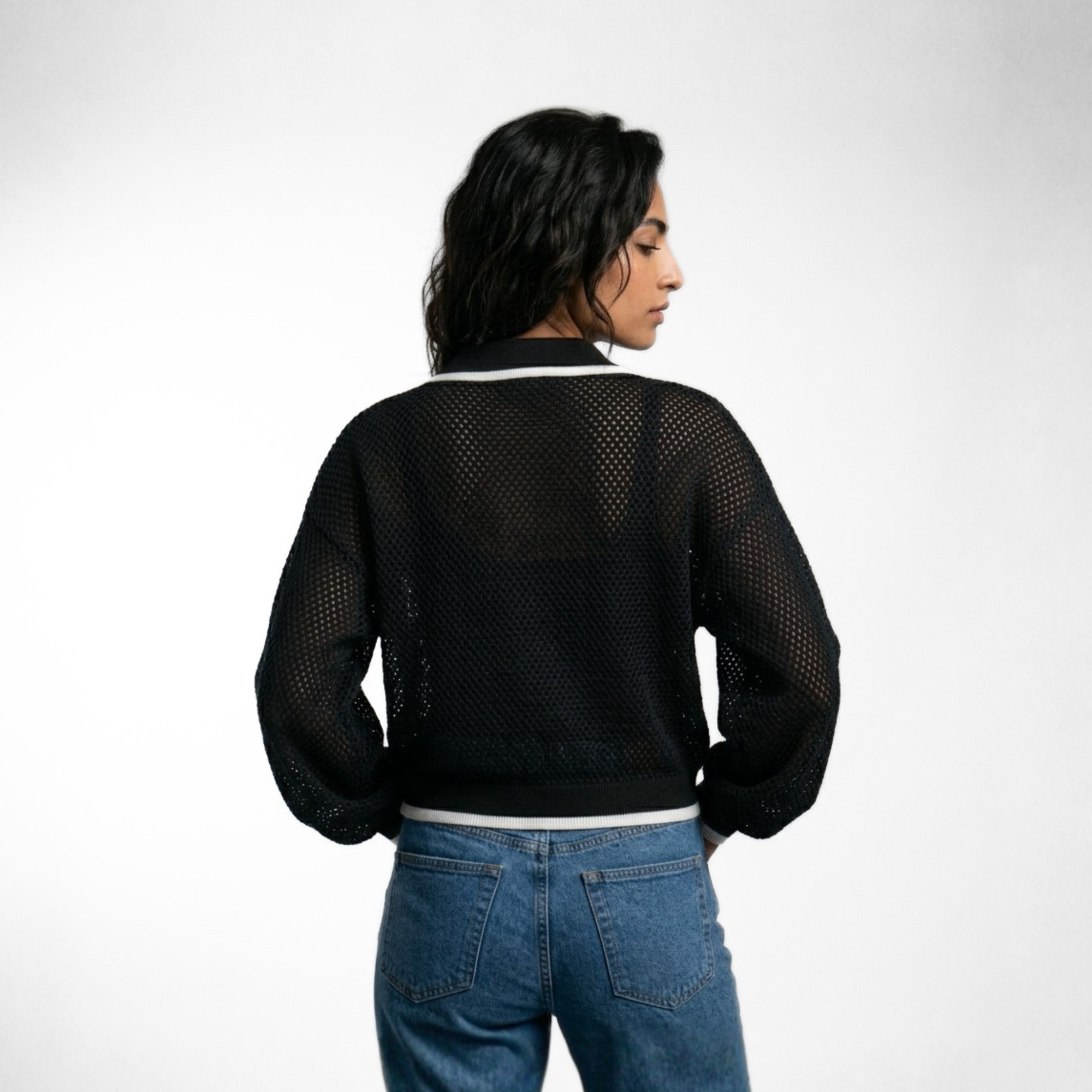 Perforated Knit Cardigan