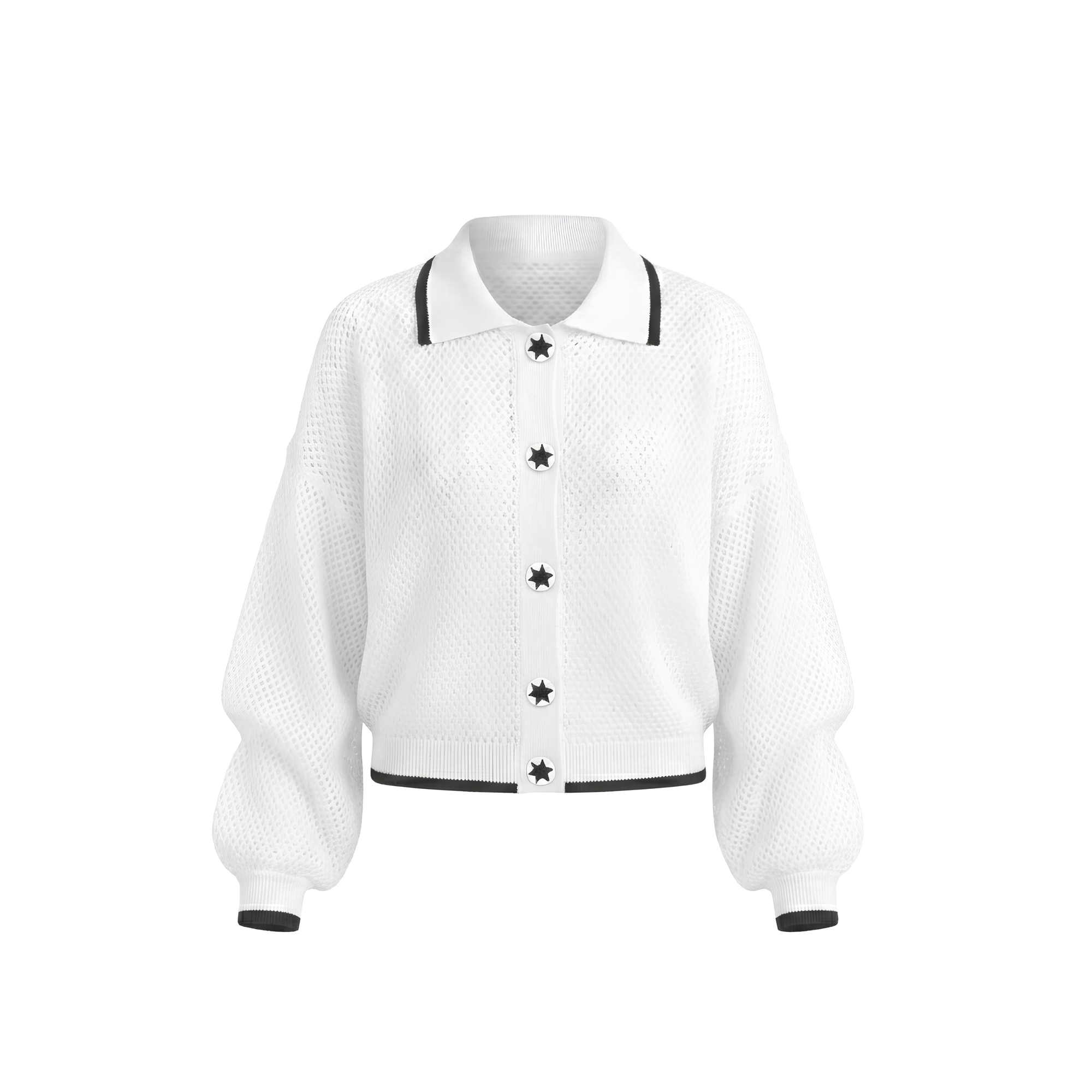 Perforated Knit Cardigan