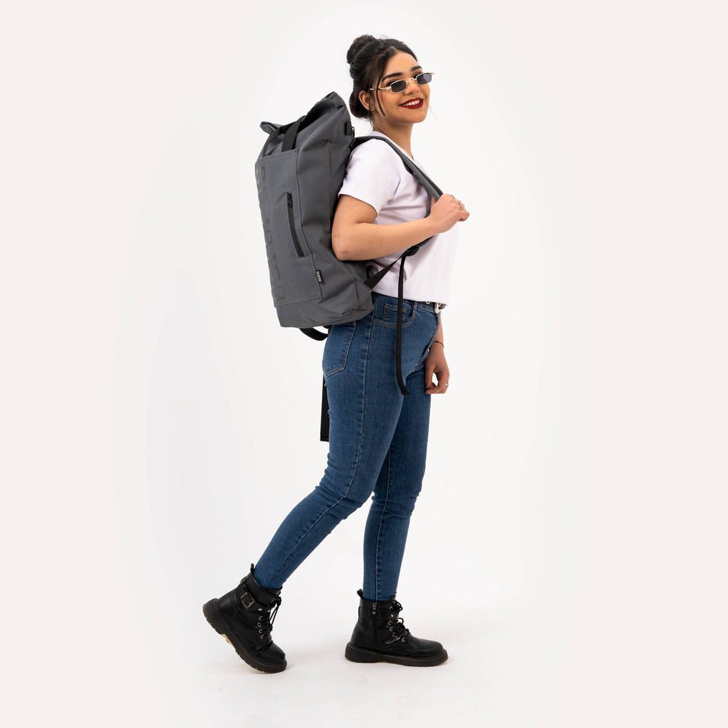 حقيبة ظهر قابلة للطي - رمادية 